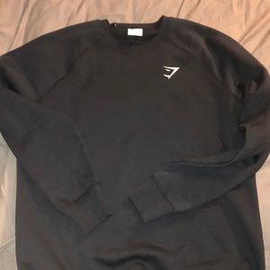 Black gym shark crew neck sweater